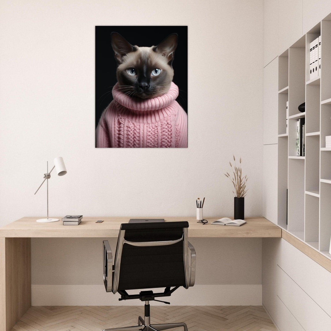 Stilvolle Siamese in Rosa 30x40 cm / 12x16″ / Poster auf halbmattem Papier