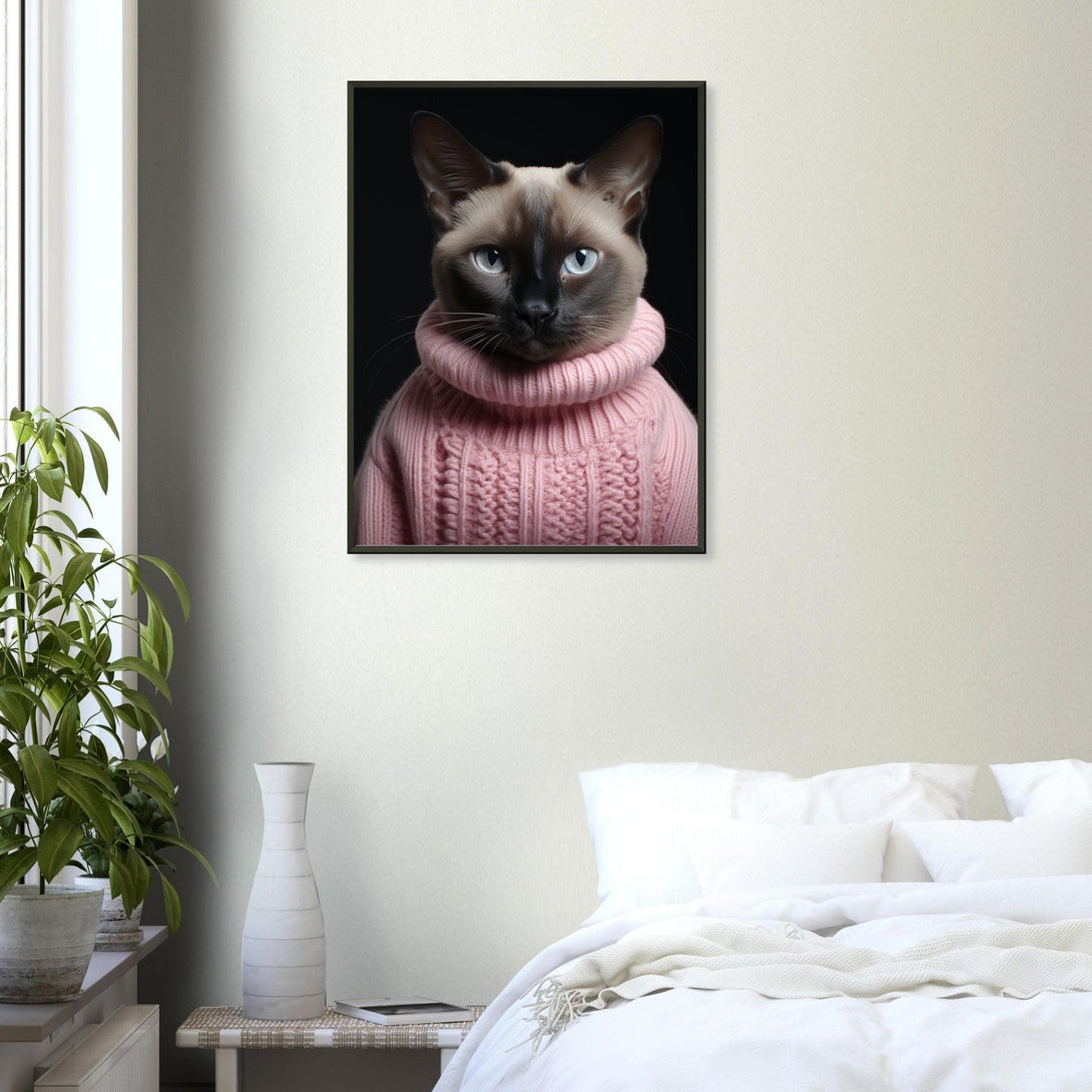 Stilvolle Siamese in Rosa 30x40 cm / 12x16″ / Poster auf halbmattem Papier