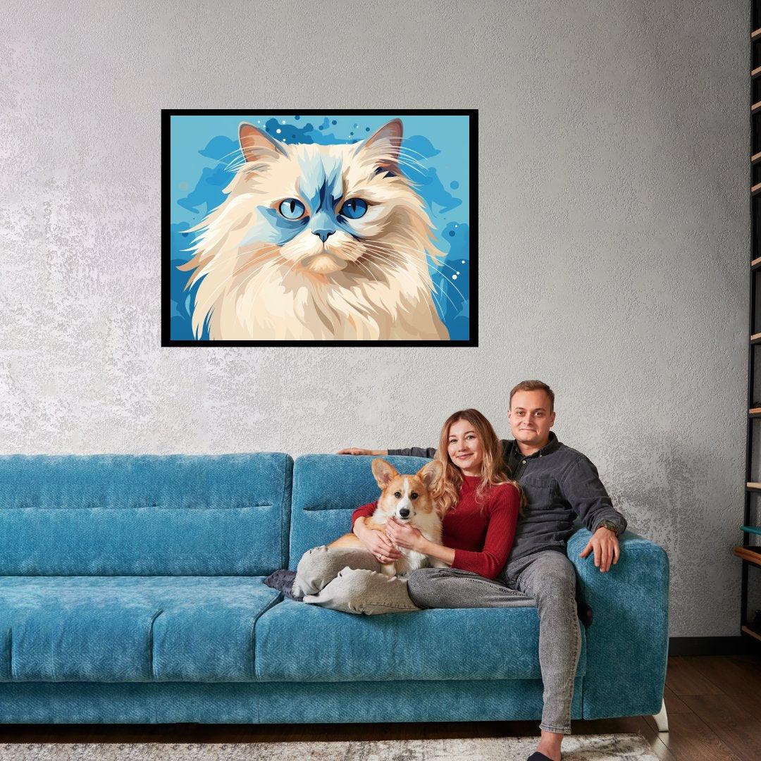 Stylische Katze 30x40 cm / 12x16″ / Poster auf halbmattem Papier