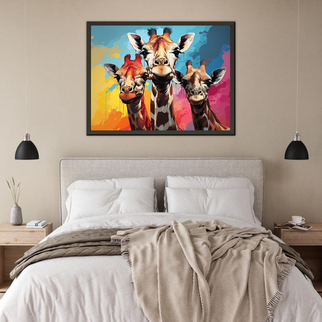 Pop Art Giraffen Familie ein Bild aus der collections Tierbilder als Poster