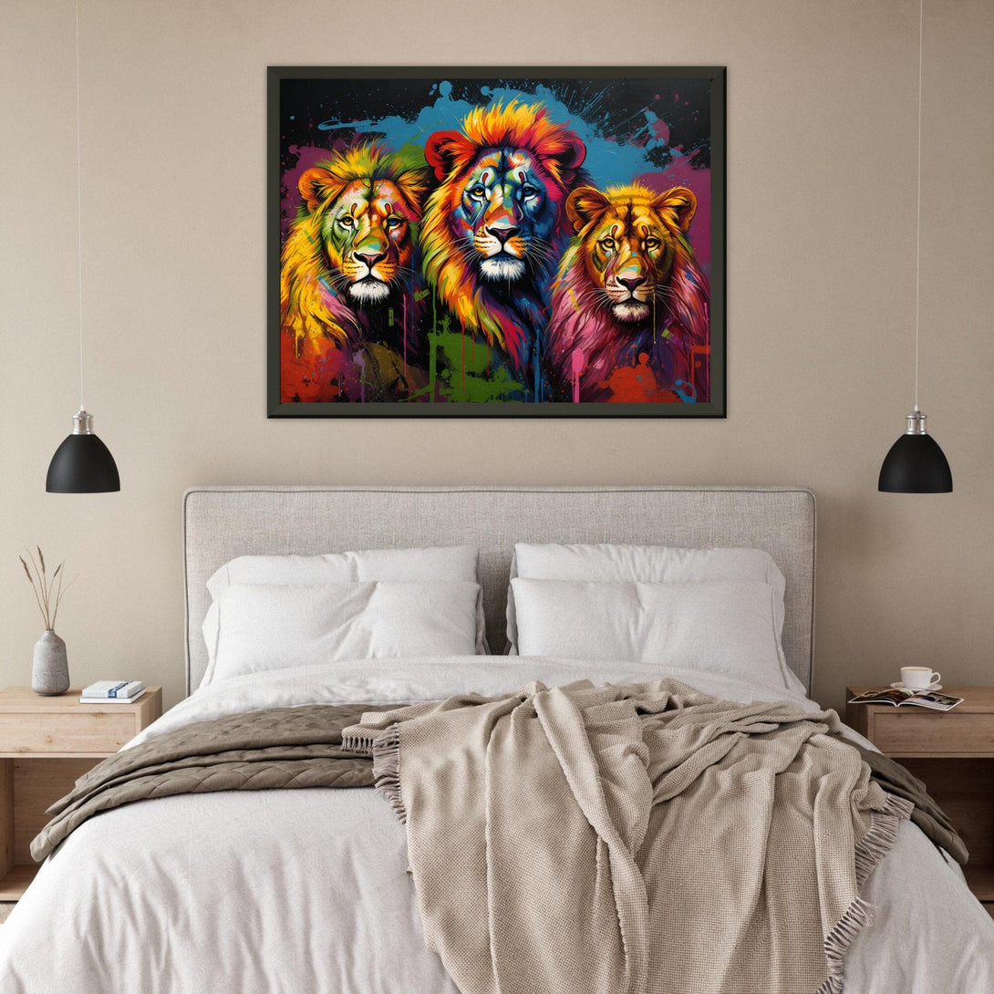 Pop Art Löwen Familie ein Bild aus der collections Tierbilder als Poster