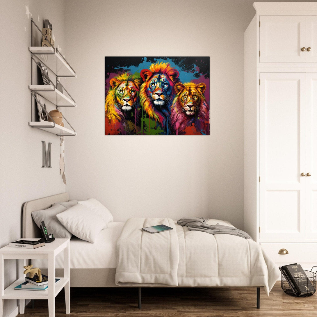 Pop Art Löwen Familie ein Bild aus der collections Tierbilder als Poster im Wohnzimmer