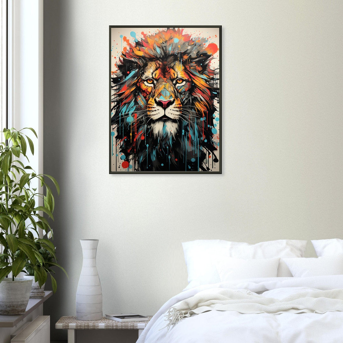 Farbige Majestät Löwe ein Bild aus der collections Tierbilder als Poster