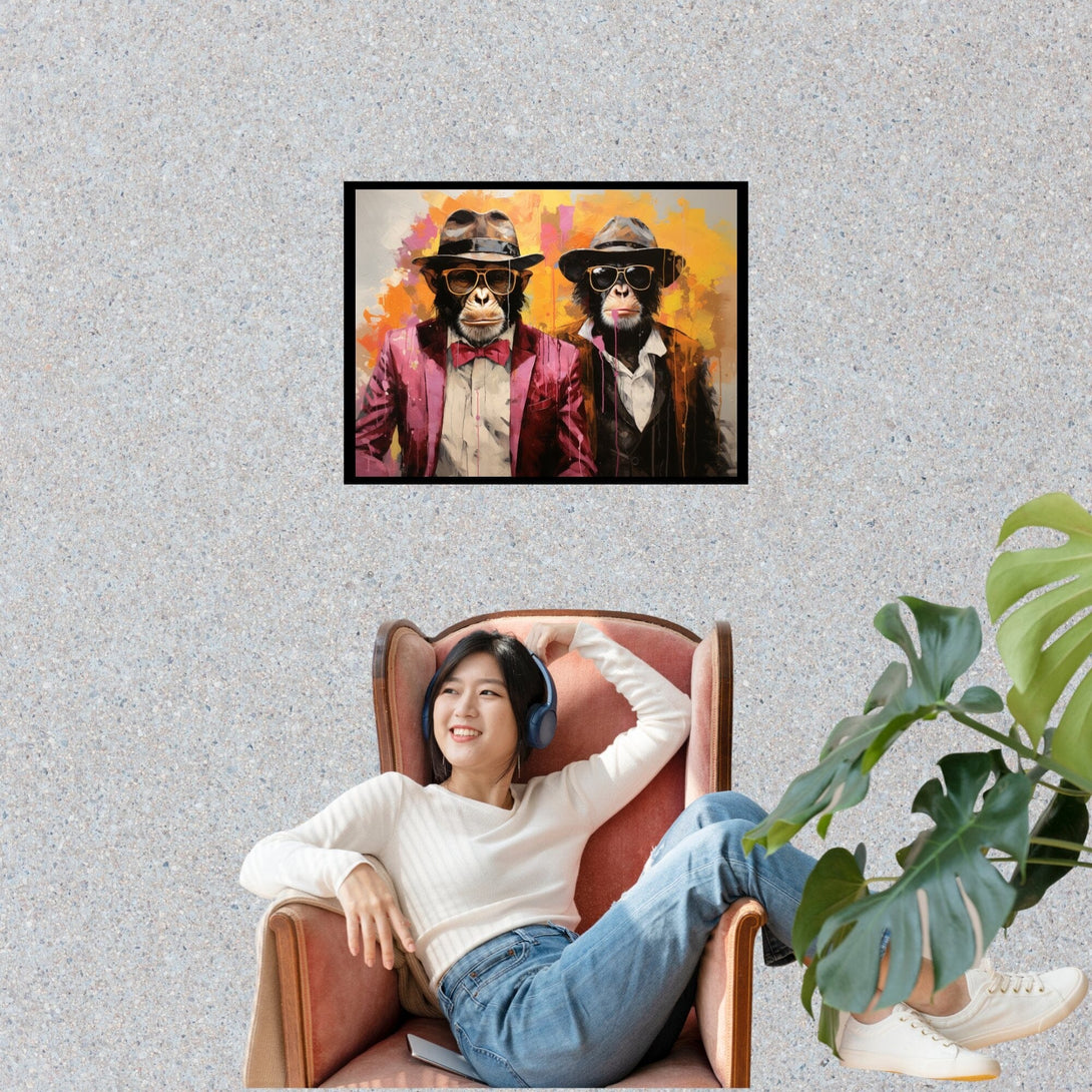 Eleganz der Affen ein Bild aus der collections Tierbilder als Poster mit Rahmen