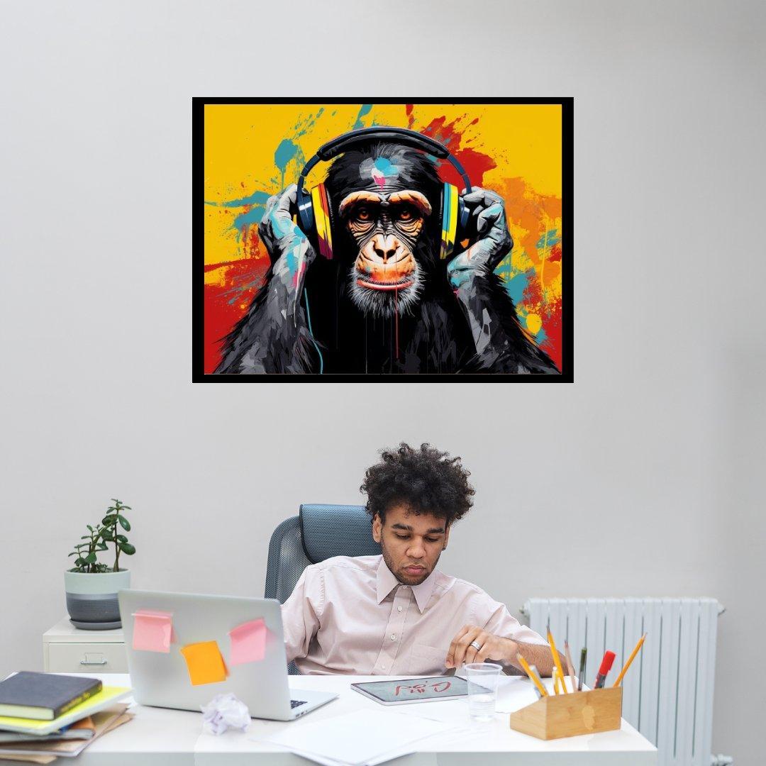 DJ Schimpanse ein Bild aus der collections Tierbilder als Poster