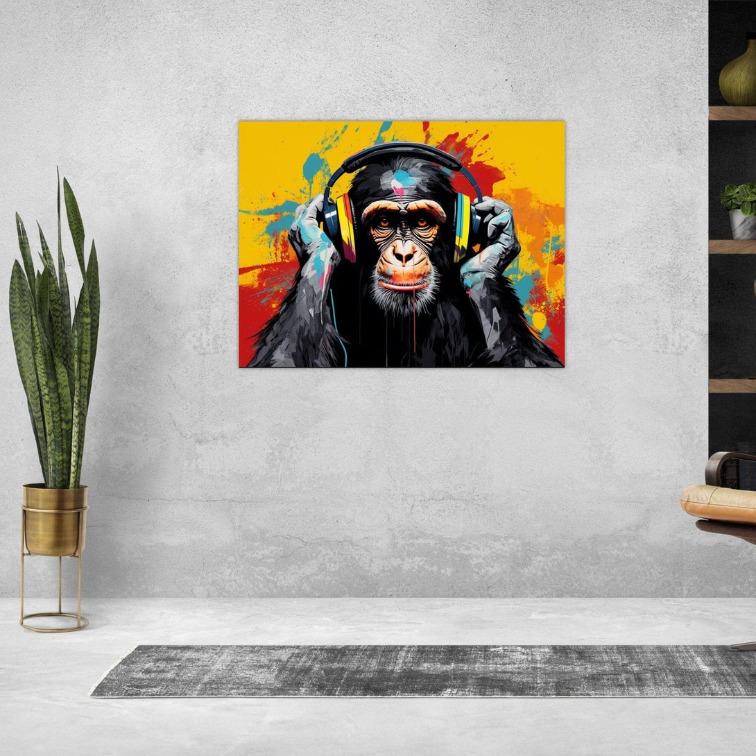 DJ Schimpanse ein Bild aus der collections Tierbilder als Alu-Dibond Bild