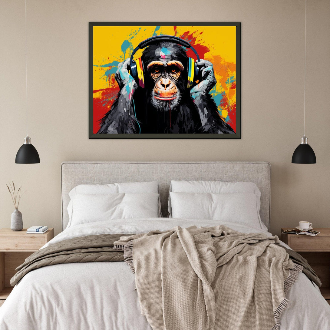 DJ Schimpanse ein Bild aus der collections Tierbilder als Poster im Wohnzimmer
