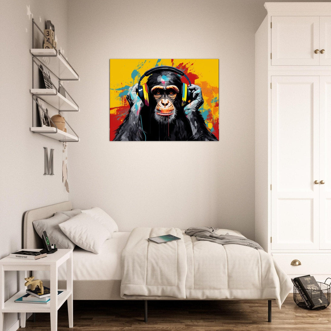 DJ Schimpanse ein Bild aus der collections Tierbilder als Leinwandbild