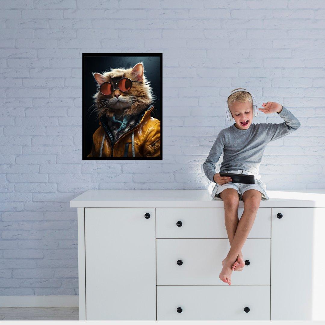 Modebewusste Mieze ein Bild aus der collections Tierbilder als Poster