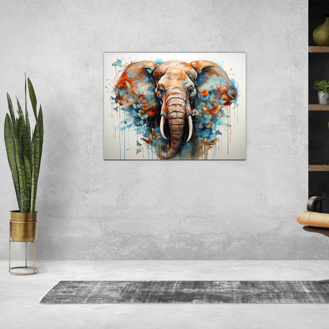 Blumen-Elefant ein Bild aus der collections Tierbilder als Alu-Dibond Bild