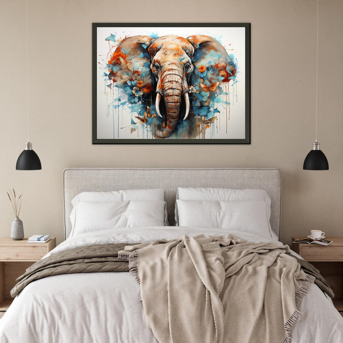 Blumen-Elefant ein Bild aus der collections Tierbilder als Poster im Wohnzimmer