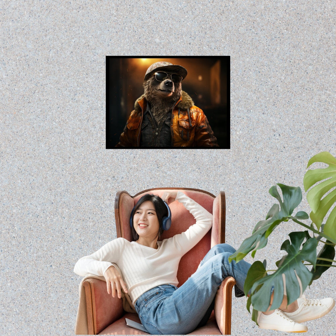 Cool Bear ein Bild aus der collections Tierbilder als Poster mit Rahmen