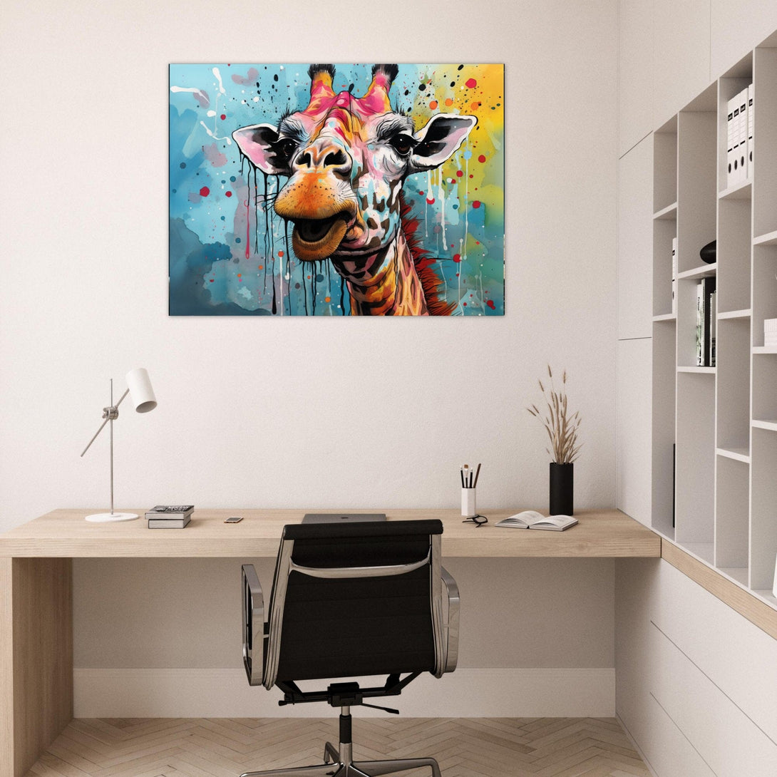 Lachende, bunte Giraffe ein Bild aus der collections Tierbilder als Poster