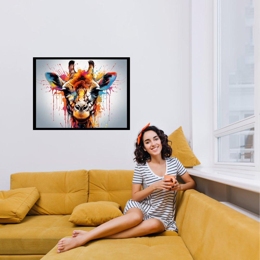 Bunte Giraffensyphonie ein Bild aus der collections Tierbilder als Poster