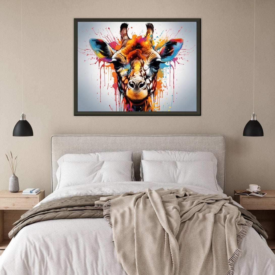Bunte Giraffensyphonie ein Bild aus der collections Tierbilder als Poster im Wohnzimmer