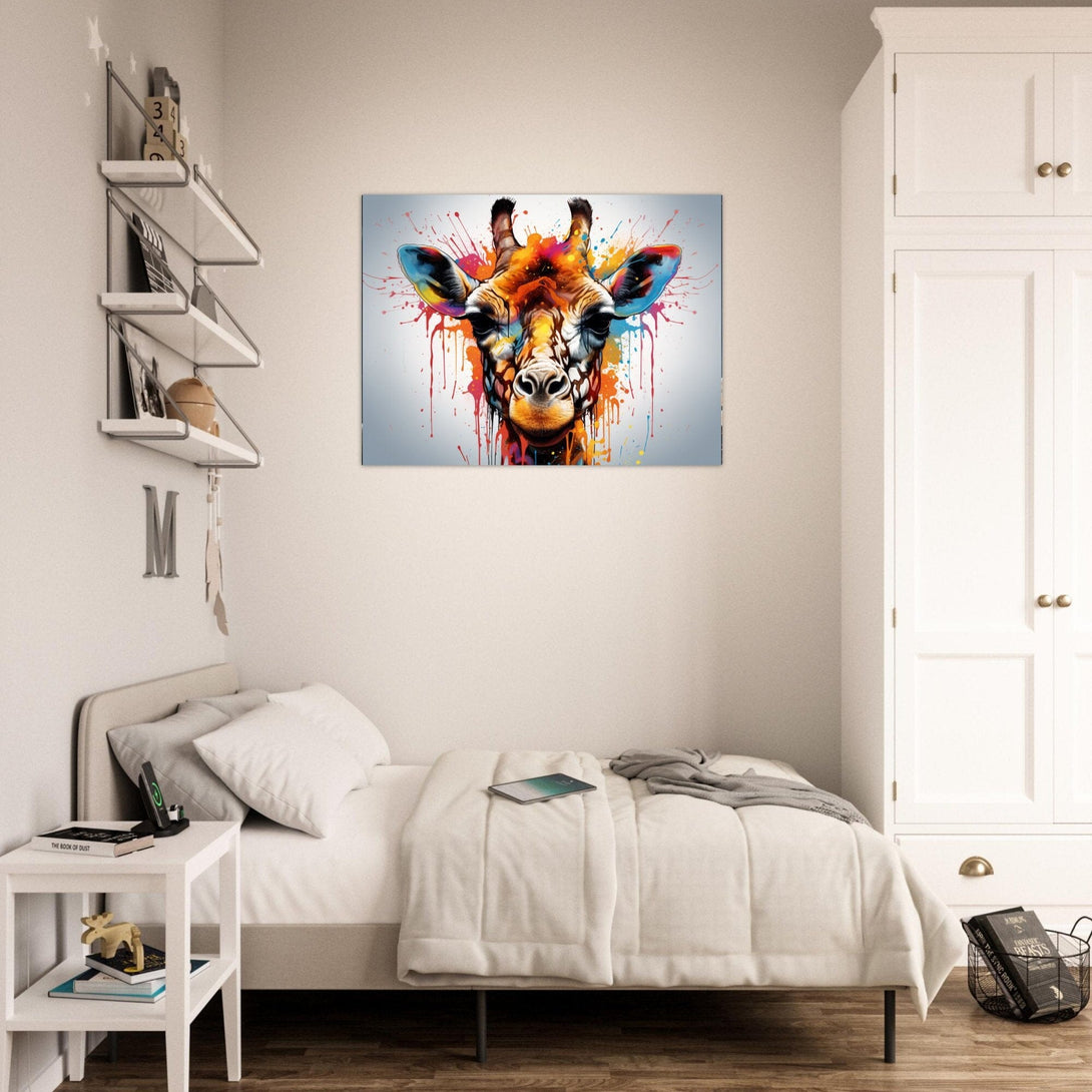 Bunte Giraffensyphonie ein Bild aus der collections Tierbilder als Leinwandbild