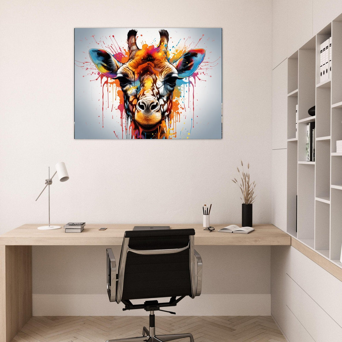 Bunte Giraffensyphonie ein Bild aus der collections Tierbilder als Poster mit Rahmen