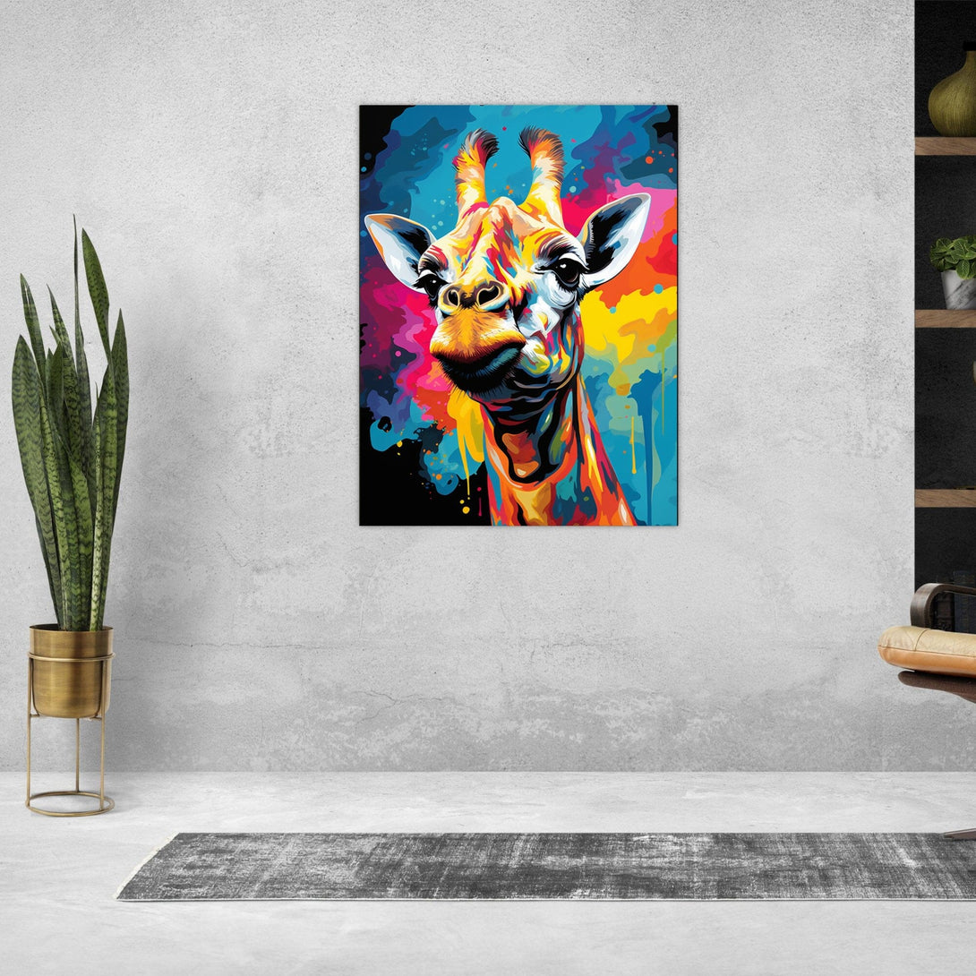 Elegante Popart Giraffe ein Bild aus der collections Tierbilder als Alu-Dibond Bild