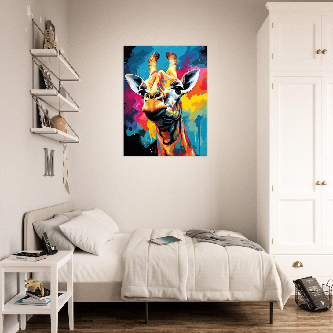 Elegante Popart Giraffe ein Bild aus der collections Tierbilder als Poster im Wohnzimmer