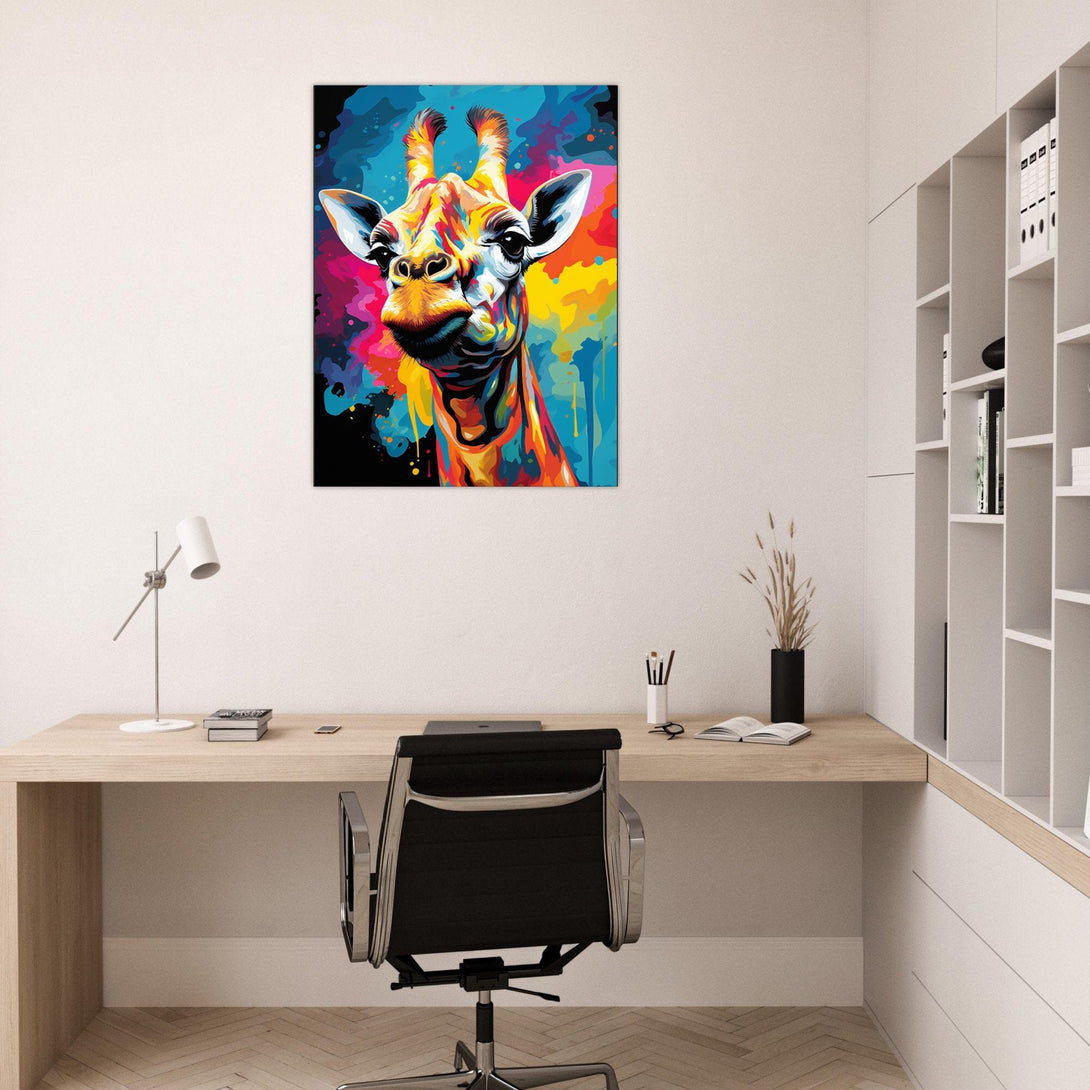 Elegante Popart Giraffe ein Bild aus der collections Tierbilder als Leinwandbild