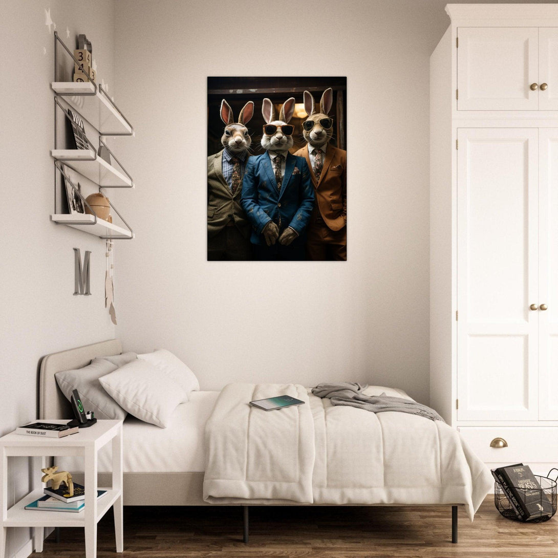 Trio der Dandy-Häschen 30x40 cm / 12x16″ / Poster auf halbmattem Papier