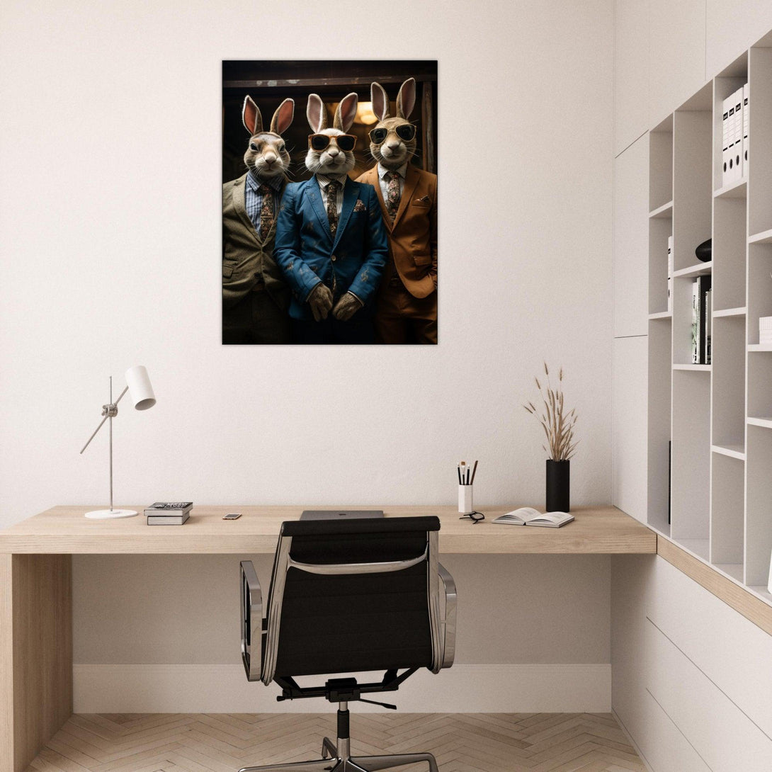 Trio der Dandy-Häschen 30x40 cm / 12x16″ / Poster auf halbmattem Papier