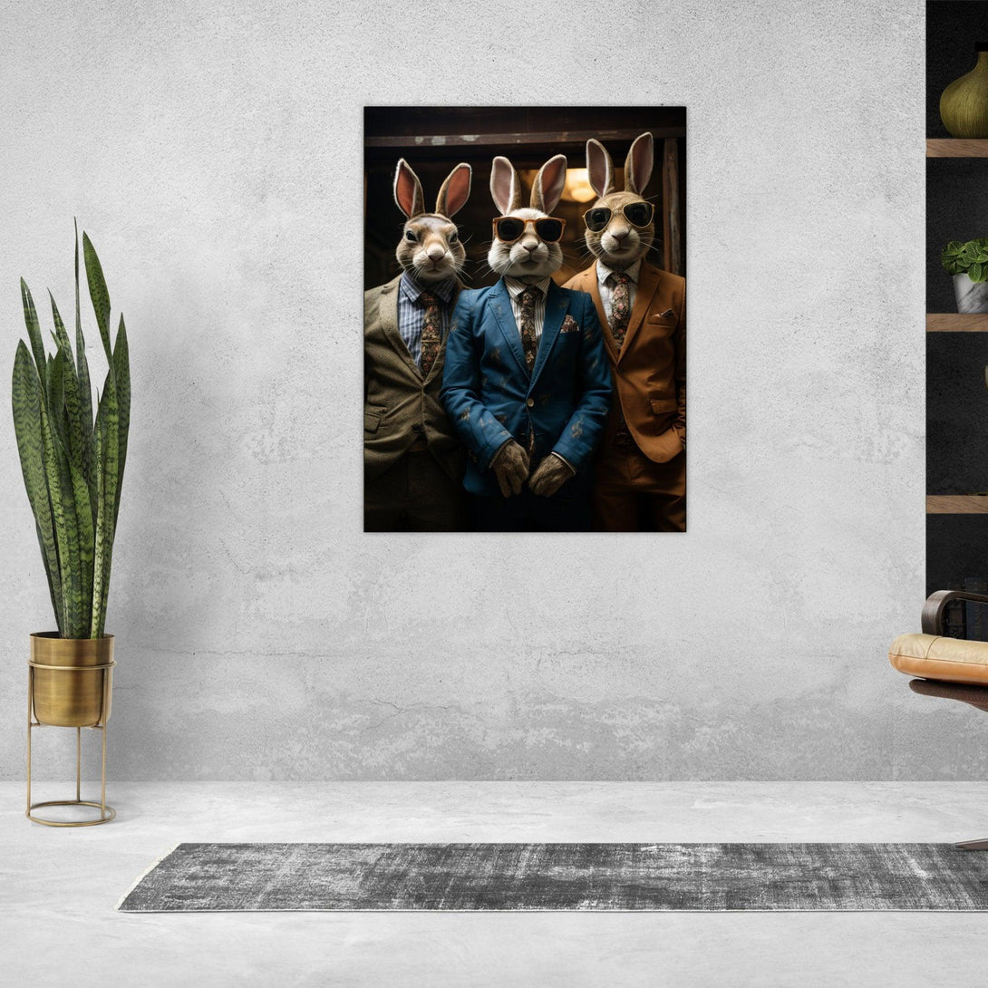 Trio der Dandy-Häschen 30x40 cm / 12x16″ / Poster auf halbmattem Papier