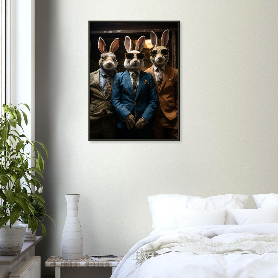 Trio der Dandy-Häschen 30x40 cm / 12x16″ / Poster auf halbmattem Papier